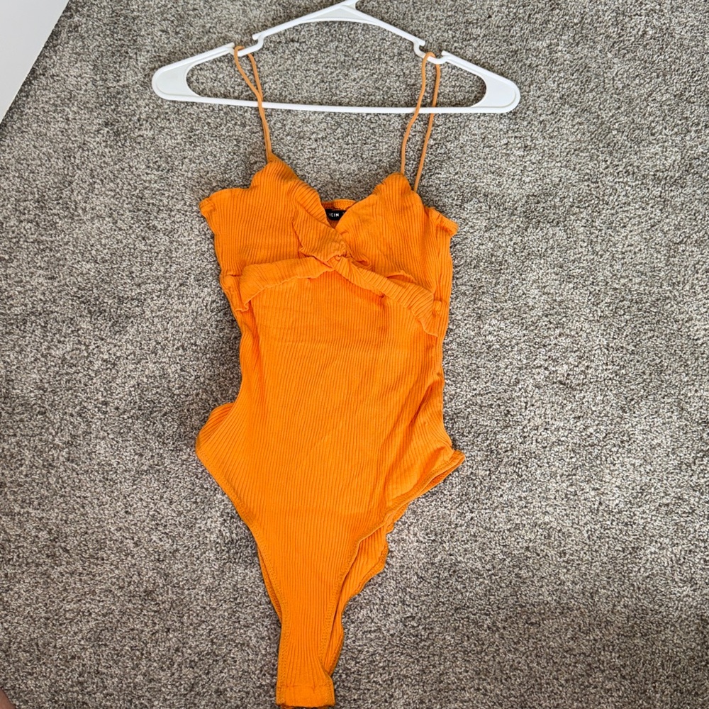 Women's Twist Front Ribbed Knit Slip Bodysuit